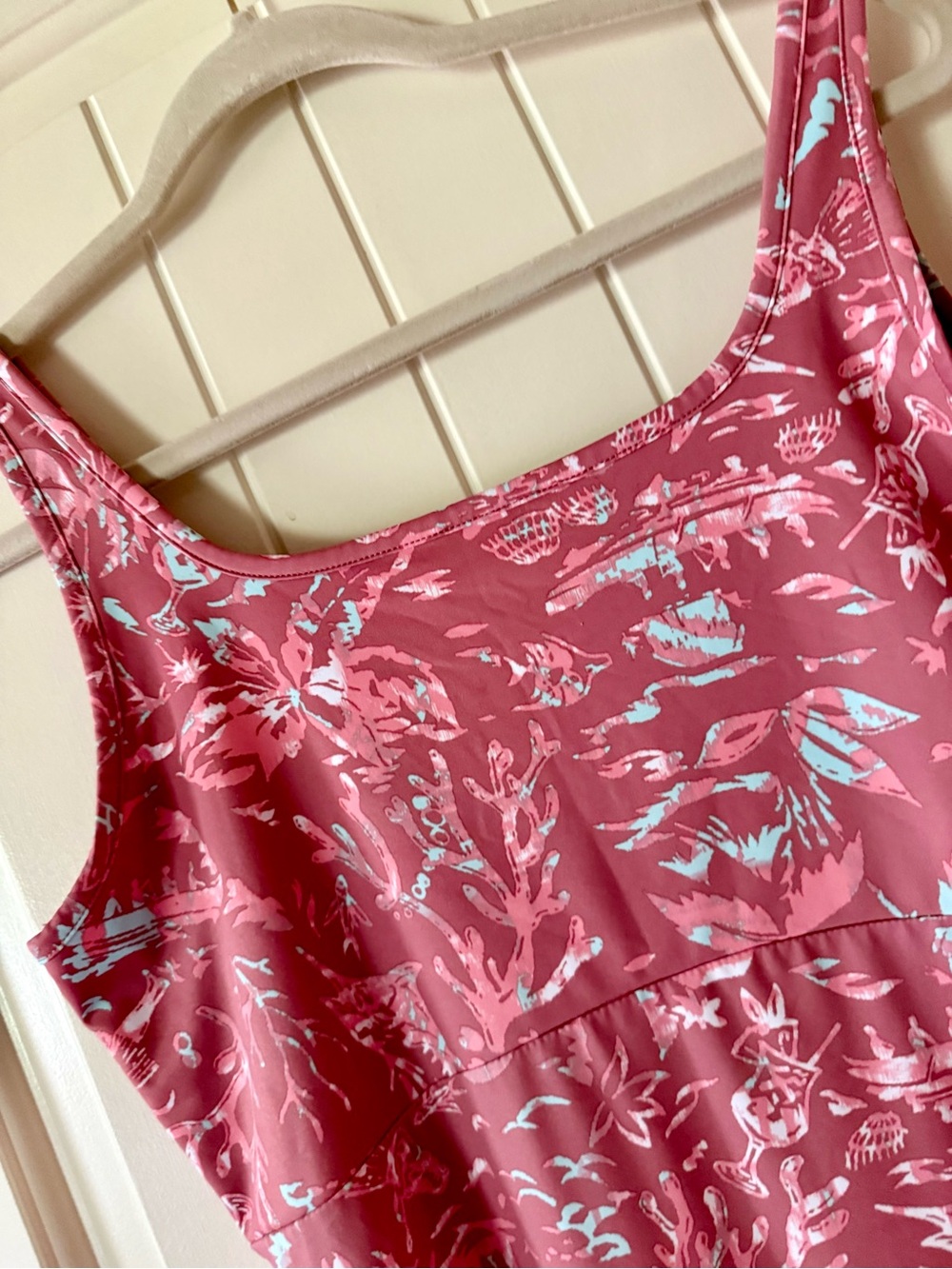 Columbia Athletic Sleeveless Pink Floral-Print Midi Dress